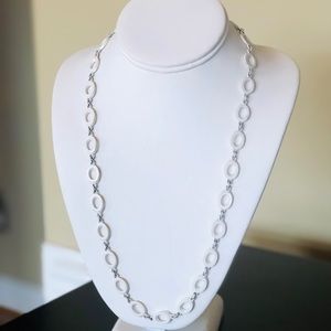 Vintage Trifari Oval Link White Chain Necklace